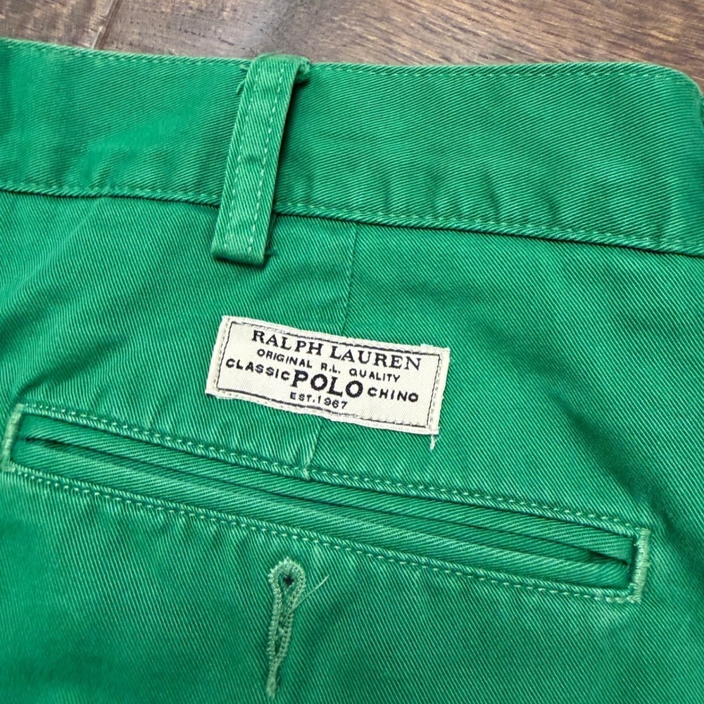 Polo Ralph Lauren Prospect Shorts Mens 36 Kelly Green Chino Preppy Cotton Twill - Picture 5 of 5